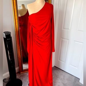 Venus red stretch one sleeve gown size 14